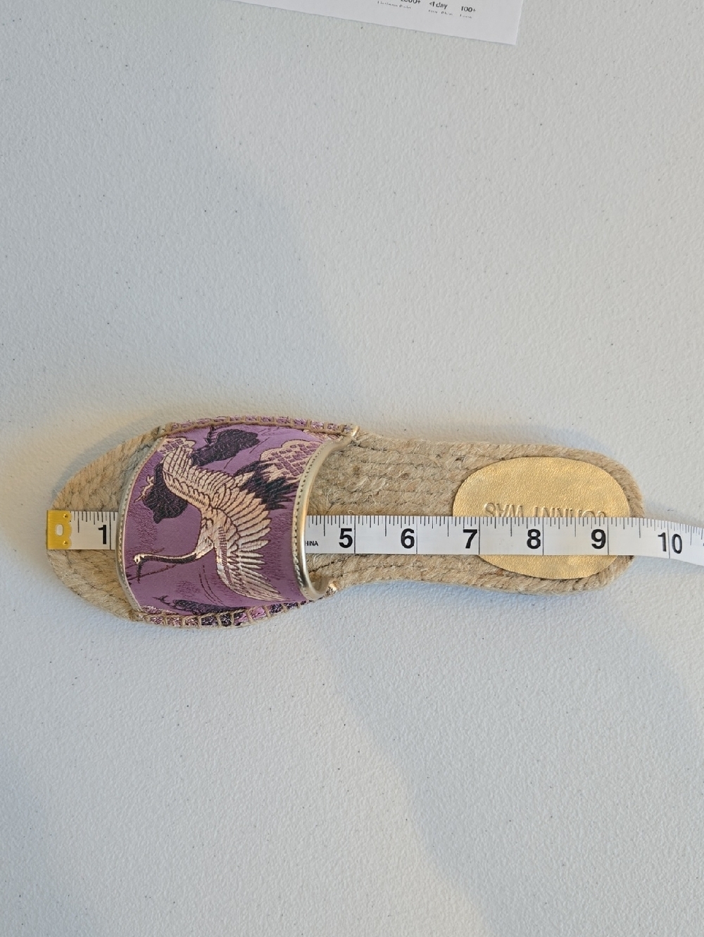 Johnny Was 'Crane' Brocade Flat Jute Espadrille Sandals, Lilac - Picture 5 of 5